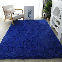 LUUCOZK Tapis doux et moelleux à poils longs pour chambre à coucher et salon - Bleu-140x200cm 