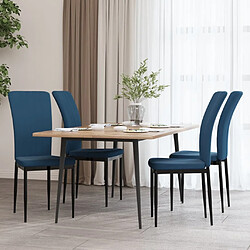 vidaXL Chaises à manger lot de 4 Bleu Velours 