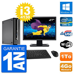 PC HP ProDesk 400 G1 SFF Ecran 27" i3-4130 RAM 4Go Disque 1To Windows 10 Wifi · Occasion 