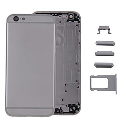 Wewoo Pour iPhone 6 couverture arrière gris + plateau de carte + touche de contrôle du volume + bouton d'alimentation + interrupteur de sourdine vibrateur clé + signe couvercle du boîtier Assemblée complète pièce détachée 6 en 1