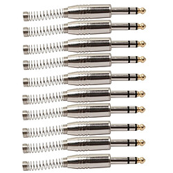 Wewoo 10 PCS 6.35mm Métal Plug Audio Stéréo Microphone Cordon