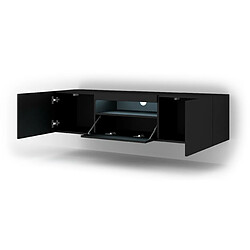 FURNLUX Table de télévision AURA LED 150x37x42 Noir