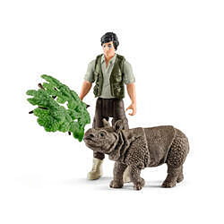 Schleich Figurine Ranger avec rhinocéros