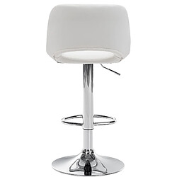 Avis Decoshop26 Tabourets de bar chaises haute x2 avec repose-pieds en PVC blanc piètement métallique chromé 10_0004060