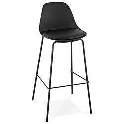 Alterego Tabouret de bar 'COOKIE' noir style industriel