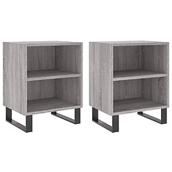 vidaXL Tables de chevet 2 pcs sonoma gris 40x30x50cm bois d'ingénierie