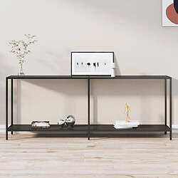 vidaXL Table console Noir 200x35x75,5 cm Verre trempé 