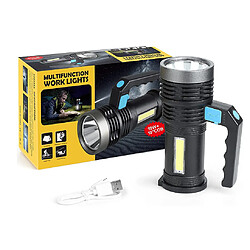 Chrono Lampe torche, lampe torche LED rechargeable lanterne lumière de travail COB rechargeable spots 3000 lumens lampe de poche à main (noir)