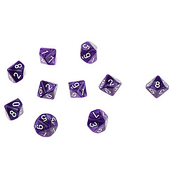 20 pièces dix faces dés d10 meurt pour d u0026 d rpg mtg jeu de partie prop rouge et violet pas cher