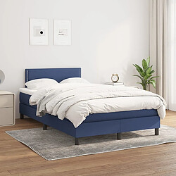 Avis Maison Chic Lit adulte- Lit + matelas,Sommier à lattes de lit avec matelas bleu 120x190 cm tissu -GKD27464