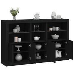 vidaXL Buffet avec lumières LED noir 162x37x100 cm