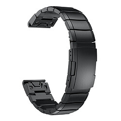 Wewoo Bracelet pour montre connectée de poignet en acier à démontage rapide Garmin Fenix 5 22 mm Noir