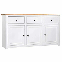 Maison Chic Buffet,Meuble de Rangement,commode pour salon,Cuisine Blanc 135x40x80 cm Pin solide Gamme Panama -MN64984