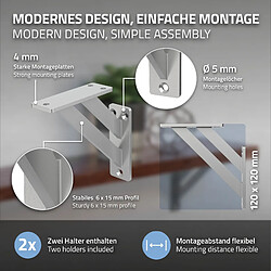 Avis ML-Design 6x Équerres étagère mural support d'angle en aluminium argent robuste 120x120 mm