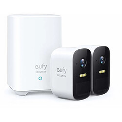 Eufy Cam 2C Pro Caméra Espion Extérieure Vision Nocturne Étanchiété IP67 WiFi Blanc