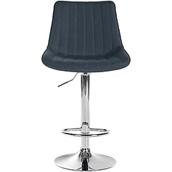 Decoshop26 Lot de 2 tabourets de bar réglable en hauteur pivotant à 360° assise en tissu gris foncé couture verticale pied métal chromé 10_0004432 pas cher