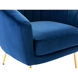 Vente-Unique Fauteuil cabriolet en velours PABLITO - Bleu roi pas cher