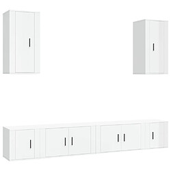 Maison Chic Ensemble de meubles TV 6 pcs pour salon - Blanc brillant Bois d'ingénierie -MN44342