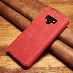 Etui en PU style rétro rouge pour votre Samsung Galaxy Note9