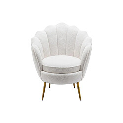 Vente-Unique Fauteuil coquillage en tissu bouclette blanc LALEA