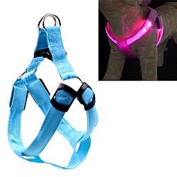 Wewoo Laisse pour chien Harnais double face en nylon avec sangle chatlaisse chientaille S bleu 