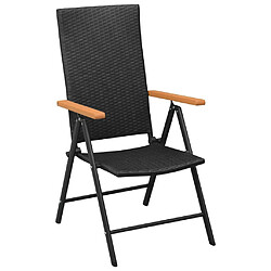 Maison Chic Lot de 4 Chaises de jardin,Fauteuil d'extérieur Résine tressée Noir -MN35959