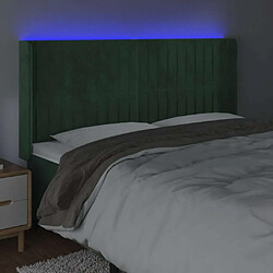 Acheter Maison Chic Tête de lit moderne à LED lumineuse pour chambre - Décoration de lit Vert foncé 203x16x118/128 cm Velours -MN16048