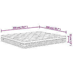 vidaXL Matelas à ressorts ensachés moyen plus 200x200 cm pas cher