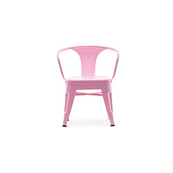 Avis ICONIK INTERIOR Chaise enfant avec accoudoirs - Chaise enfant design industriel - Acier - Stylix Rose