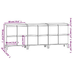 vidaXL Buffets 3 pcs noir 60x35x70 cm bois d'ingénierie pas cher