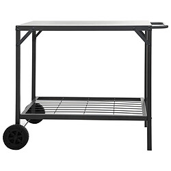 Pegane Desserte de cuisine, table de cuisine en fer coloris noir - Longueur 90 x Profondeur 58 x Hauteur 75 cm