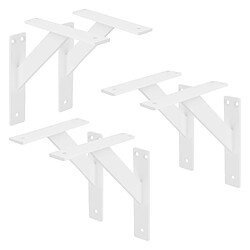 ML-Design 6x Support étagère murale fixation flottante aluminium blanc robuste 180x180 mm 