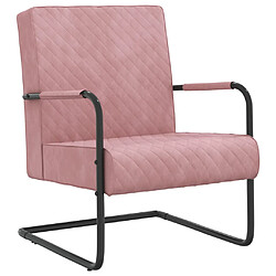 vidaXL Chaise cantilever Rose Velours 