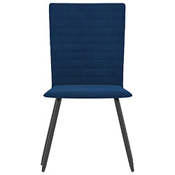 Decoshop26 Lot de 2 chaises de salle à manger cuisine design moderne velours bleu CDS020258