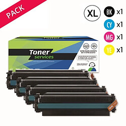 TONER SERVICES Compatible Canon 046H Pack 4 toners Noir, cyan, magenta et jaune XL