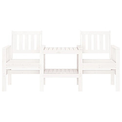 Avis Maison Chic Banc de jardin 2 places | Banquette de jardin avec table | Chaise Relax blanc bois massif de pin -MN71508