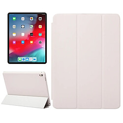 Wewoo Housse Étui Coque en cuir de couleur unie à rabat horizontal pour iPad Pro12,9 pouces 2018avec support triple rabattable et fonction réveil / veille Blanc