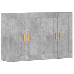 Maison Chic Lot de 2 Armoires murales,Meuble de Rangement,Armoire Suspendue gris béton bois d'ingénierie -MN14403