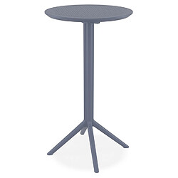 Alterego Table haute pliable 'GIMLI BAR' en matière plastique gris foncé - intérieur / extérieur - Ø 60 cm