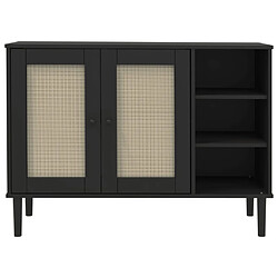 Acheter vidaXL Buffet SENJA aspect rotin noir 112x40x80cm bois massif de pin