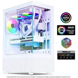 BOITIER PC GAMER blanc SPECTRA ARTIC ARGB EDITION RGB 3 ventilateurs 3 BAIES inclus SPIRIT OF GAMER TOUR D’ORDINATEUR GAMER