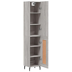 Acheter Maison Chic Buffet,Meuble de Rangement,commode pour salon,Cuisine Sonoma gris 34,5x34x180 cm Bois d'ingénierie -MN88555