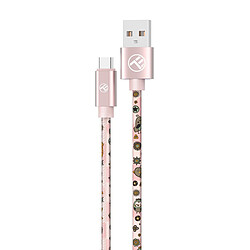 Câble Tellur Graffiti USB vers Type-C, 3A, 1m, rose