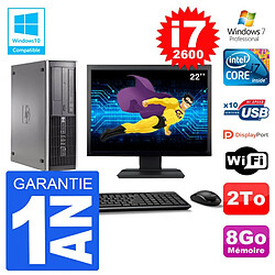 PC HP 6200 SFF Ecran 22" Intel i7-2600 RAM 8Go Disque 2To Graveur DVD Wifi W7 · Occasion 