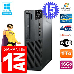 PC Lenovo ThinkCentre M82 SFF i5-2400 RAM 16Go Disque 1To Graveur DVD Wifi W7 - Occasion