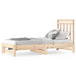 Maison Chic Lit d'appoint 2x(90x190)cm,Lit coulissant Lit de repos Bois de pin massif -GKD76648