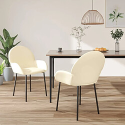 Maison Chic Lot de 2 Chaises à manger | Chaise de salle à manger cuisine crème similicuir -GKD63475