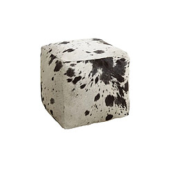 Aubry Gaspard Pouf cube en peau de vache. Pouf cube en peau de vache