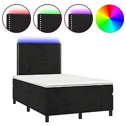 Sommier à lattes,Cadre à lattes de lit pour Adulte matelas et LED Noir 120x200 cm Velours -MN31082