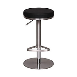 Mes Tabouret de bar rond réglable en hauteur 38x38x57/82 cm en PU noir